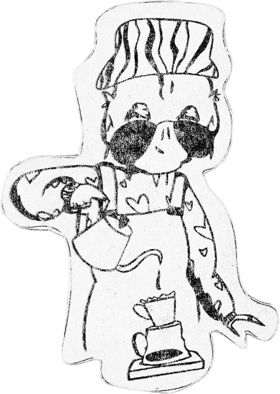 Ugo, il protagonista della zine, illustrazione di Federico Mostacchi